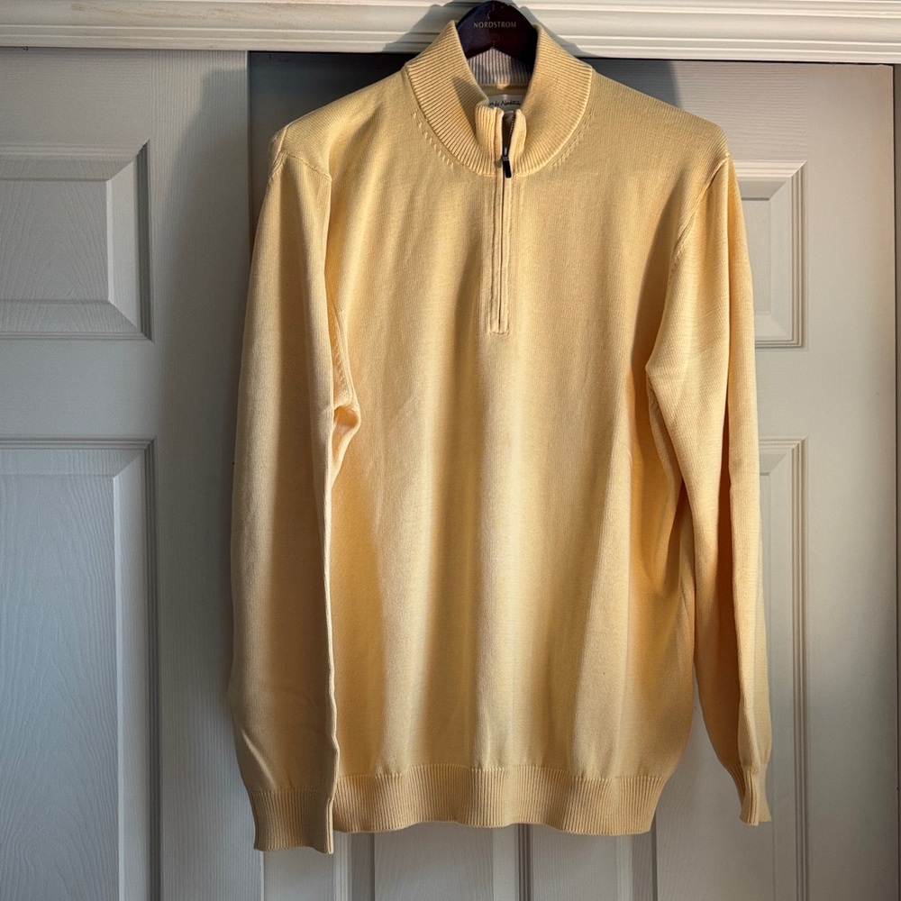 Nordstrom Men's Light Yellow Zip-Up Sweater